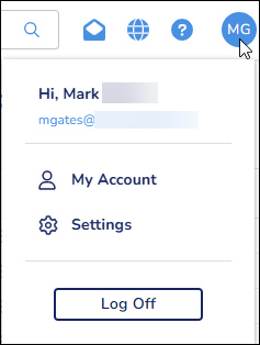 User menu